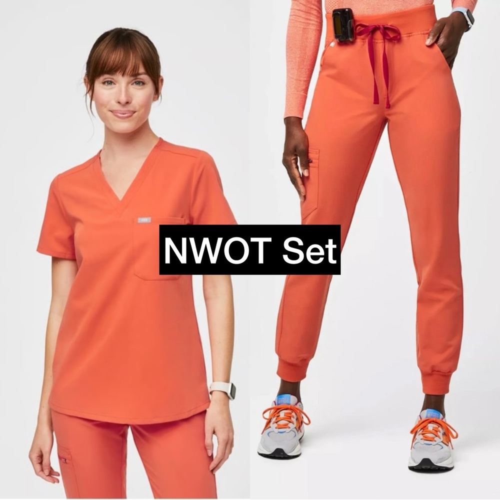 Figs Scrub Set- Limited Edition Sunset Orange